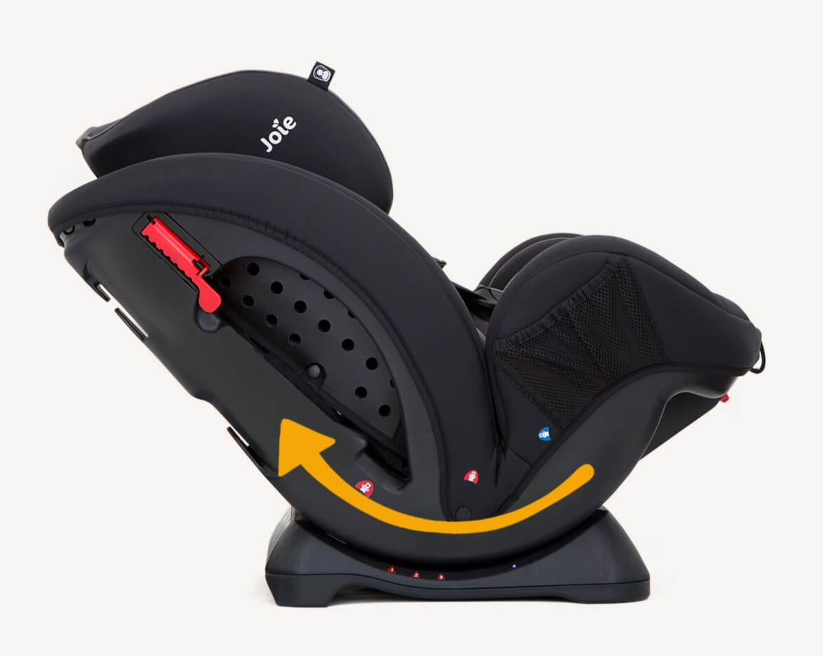 Joie Stages Coal Carseat Carseats Car Seat Reclined Side View