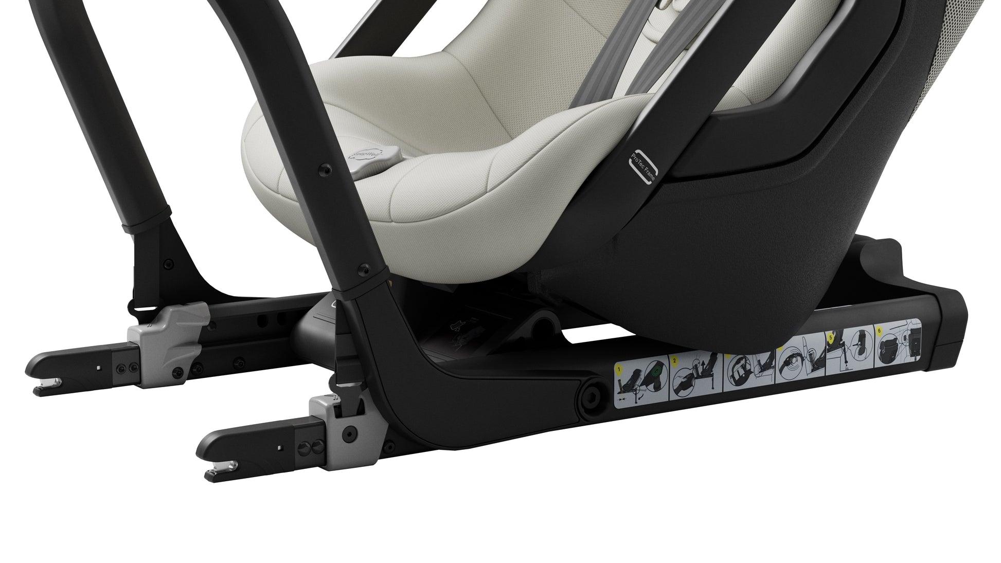 ISOFIX PLUS Test Swedish Safety Axkid ONE3 Beachgrass Beige Bottom Side View Carseats